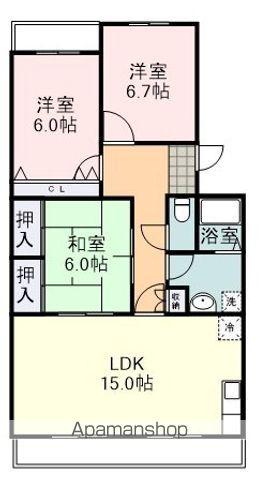 キャッスルMR(3LDK/4階)の間取り写真