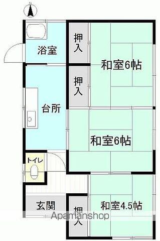 常磐線 勿来駅 バス乗車時間:11分 上り途バス停で下車 徒歩5分 1階建 築49年(3K)の間取り写真