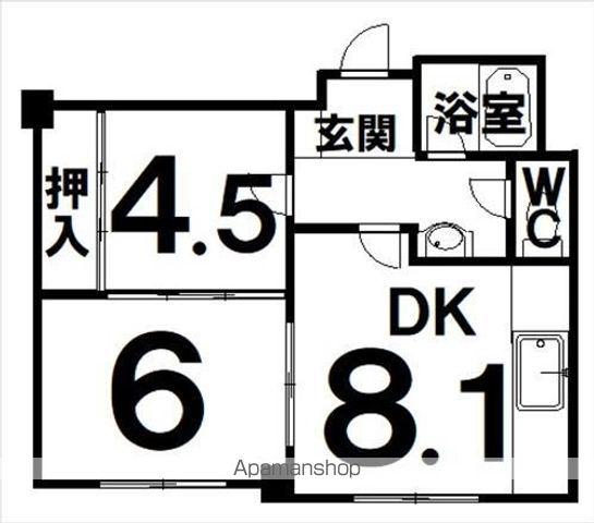 第一東南ハイツ(2DK/1階)の間取り写真