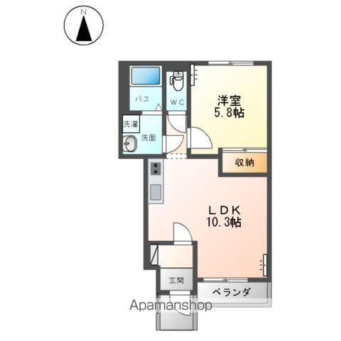 グランシャリオⅡ(1LDK/1階)の間取り写真