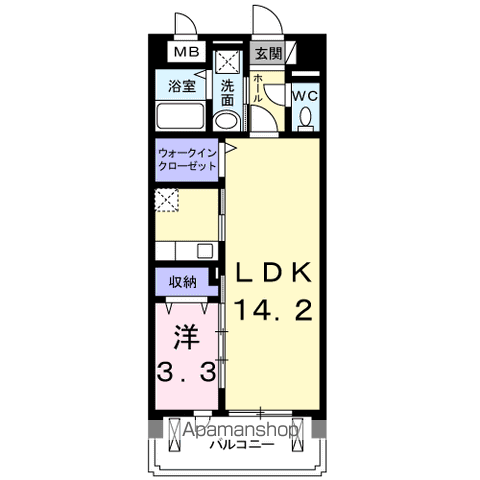サンリット上近江(1LDK/2階)の間取り写真