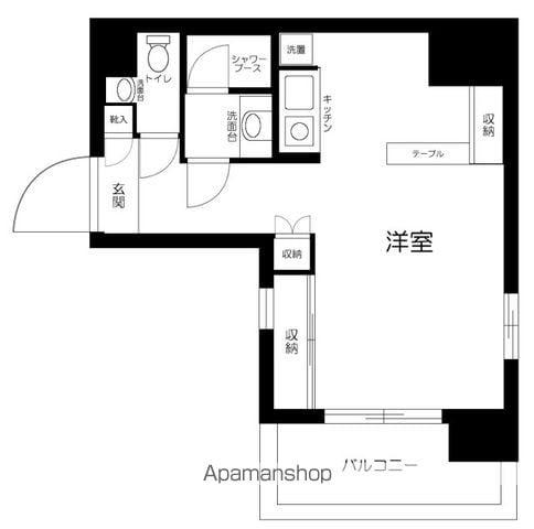 アクシア新宿御苑(ワンルーム/12階)の間取り写真