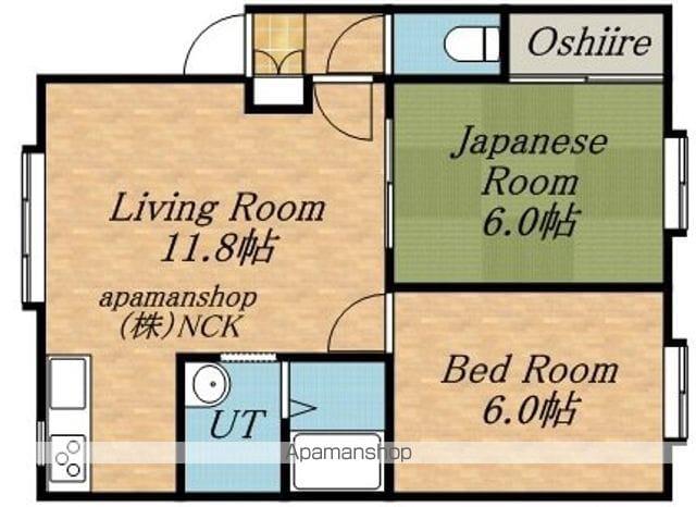 ウエストコート(2LDK/2階)の間取り写真