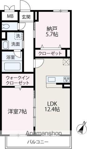 CIEL BLEU(1SLDK/4階)の間取り写真