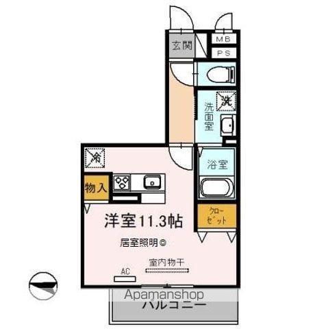 ユートリーⅩ(ワンルーム/2階)の間取り写真