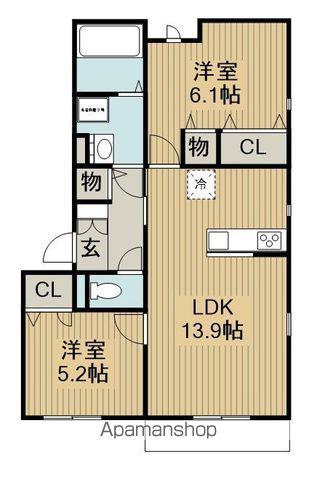 FOREST MAISON南草津(2LDK/2階)の間取り写真