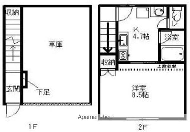 チャーリーハウス(1K/2階)の間取り写真