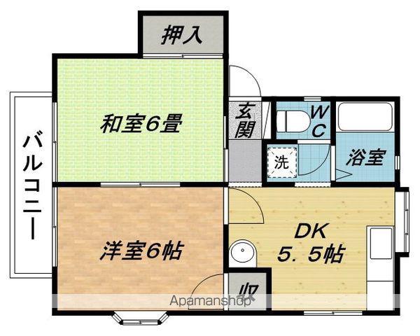 ハイツソレイユ C棟(2DK/1階)の間取り写真