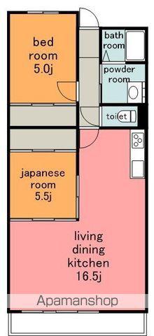 マンション長谷川(2LDK/3階)の間取り写真