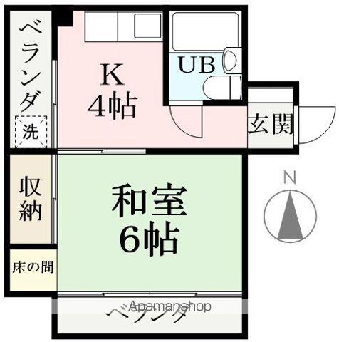 サンシャイン乾徳(1K/3階)の間取り写真