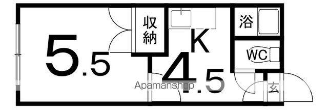 クレス東2条(1K/2階)の間取り写真