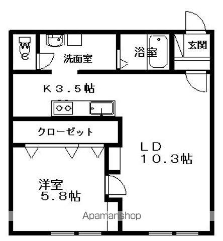 アルムレジェンドⅤ(1LDK/1階)の間取り写真
