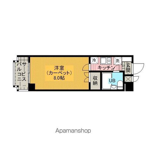 エルニド相模原(1K/4階)の間取り写真