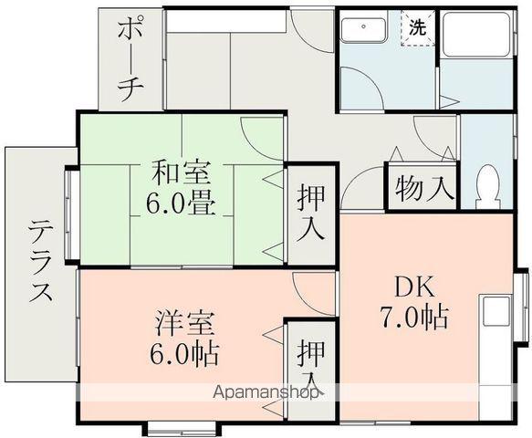 熊本県合志市 1階建 築27年(2DK/1階)の間取り写真