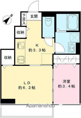 フリューゲルⅡ(1LDK/1階)の間取り写真