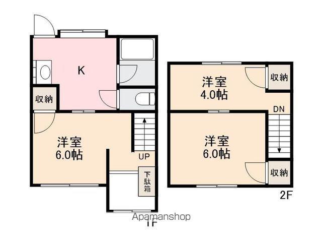 メゾネット川島東(3K/2階)の間取り写真