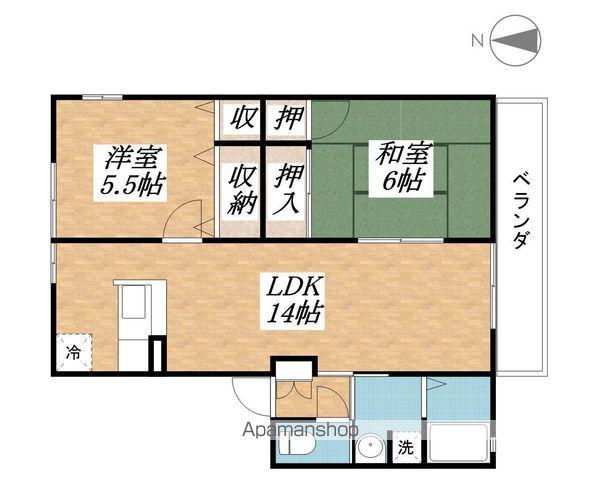 ヴェル・ドミール(2LDK/1階)の間取り写真