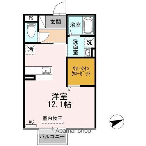 セゾン B棟(ワンルーム/2階)の間取り写真