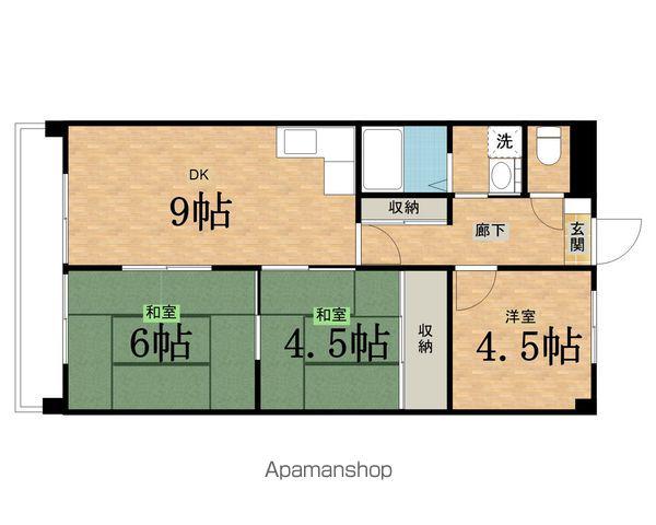 ファミーユ旭(3DK/3階)の間取り写真