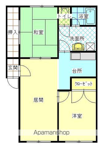 ダイワハイツ柏木Ⅱ(2LDK/1階)の間取り写真