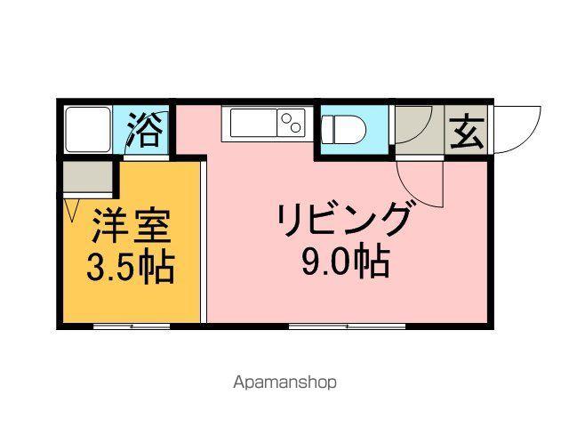 ハイツ古跡(1LDK/2階)の間取り写真