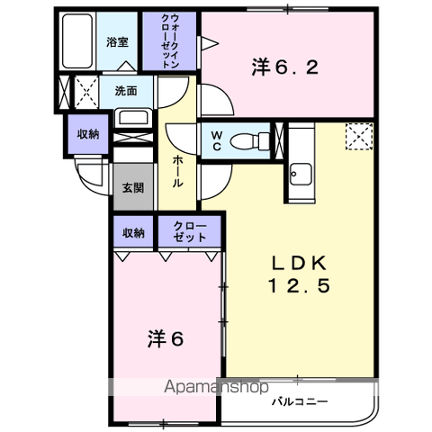 アバンツァート追分Ⅲ(2LDK/2階)の間取り写真