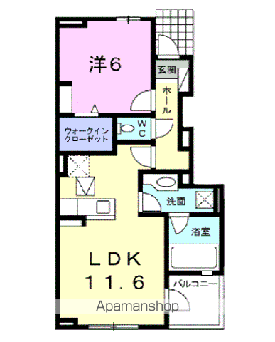 ドリームワークス 六番館(1LDK/1階)の間取り写真