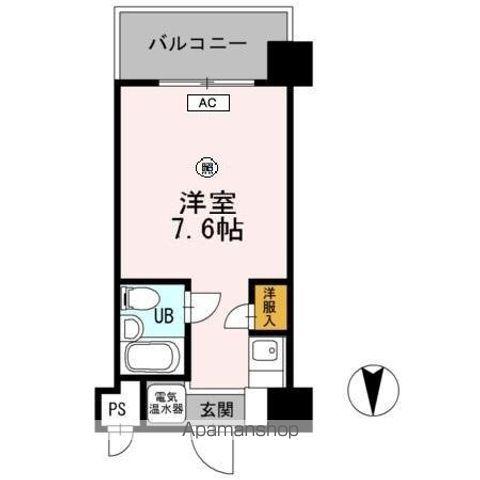 ベルハウス(ワンルーム/3階)の間取り写真