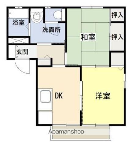 ヴェルデ(2DK/1階)の間取り写真