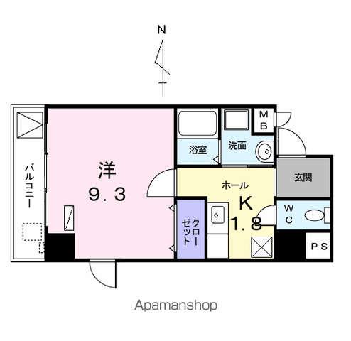 ベルアンジュ(1K/7階)の間取り写真