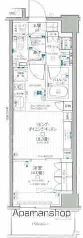 デュオステージ関内2(1LDK/2階)の間取り写真