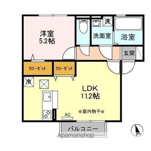 GENIAL C(1LDK/1階)の間取り写真