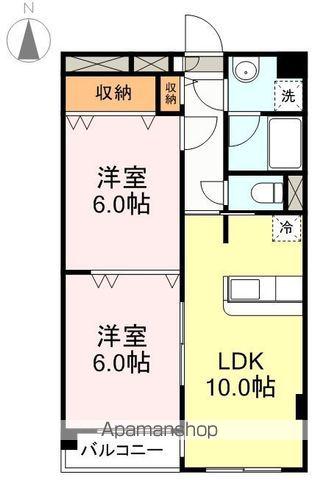 パークサイド上杉公園(2LDK/1階)の間取り写真