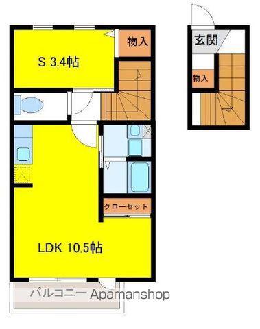 MONTER(1LDK/2階)の間取り写真