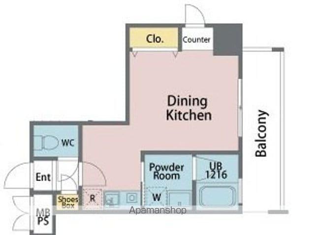 サンドキャッスル佐古一番町(1K/3階)の間取り写真
