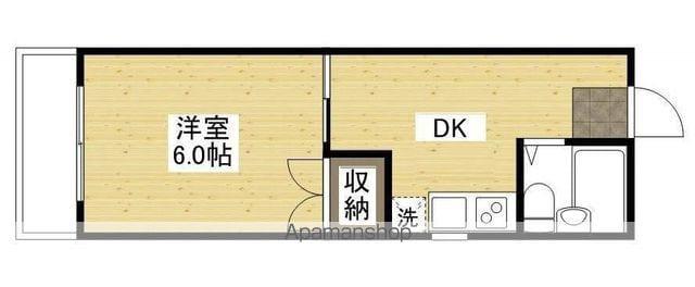 玉森ビル(1DK/4階)の間取り写真