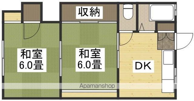 赤田荘(2DK/2階)の間取り写真
