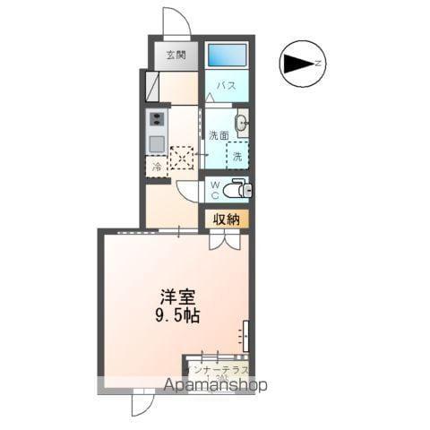 パレス・ウィスタリア(1K/1階)の間取り写真