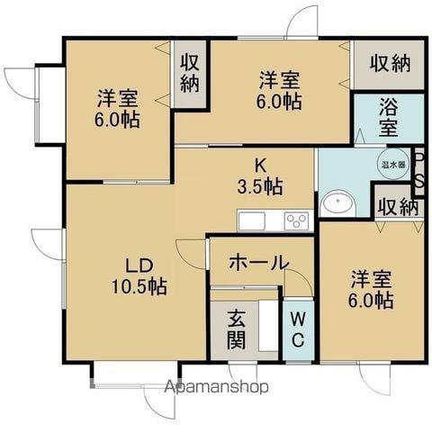 駒場北ハイツ(3LDK/1階)の間取り写真
