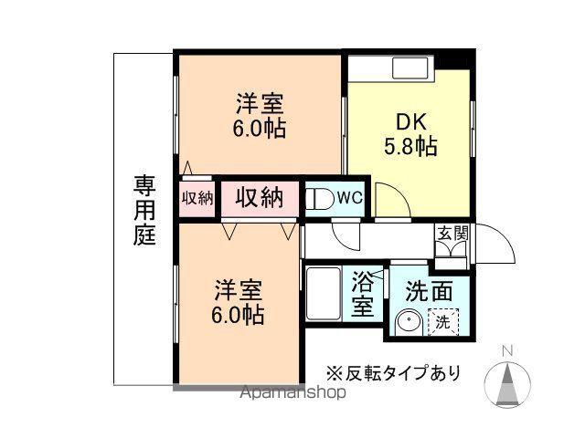シルエーラ・あきのⅠ(1LDK/1階)の間取り写真