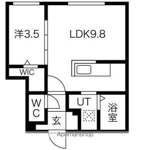 SERAM北9条(1LDK/3階)の間取り写真