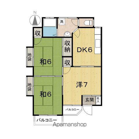 レジデンスフローラ(3DK/2階)の間取り写真