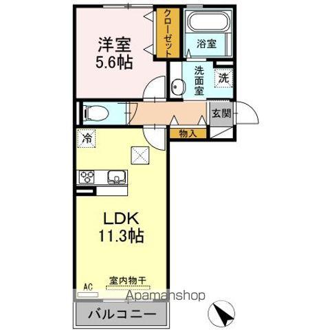 オリエント荒井西(1LDK/1階)の間取り写真
