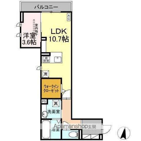 カサブランカ(1LDK/2階)の間取り写真
