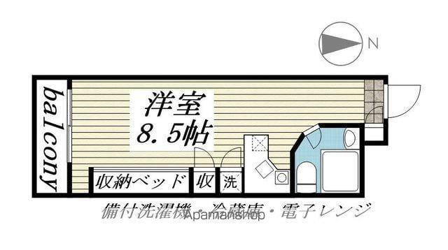 ラ・パルフェド国見(ワンルーム/2階)の間取り写真