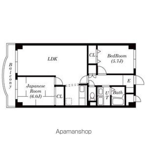 ペルシェール西葛西(2LDK/9階)の間取り写真
