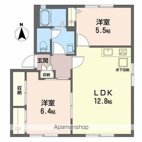 アークヒルズ中村B棟(2LDK/1階)の間取り写真