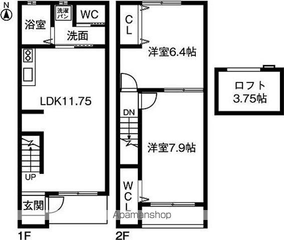 クレール 北山(2LDK)の間取り写真