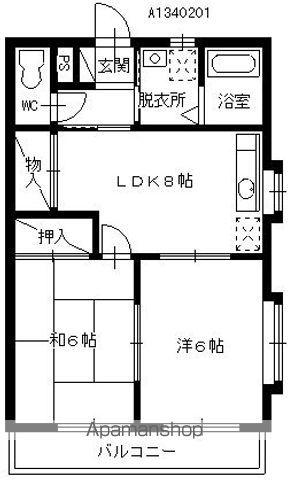 メゾン・グリシーヌ(2DK/3階)の間取り写真