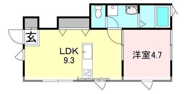 CASA PACIFICA TAKUSEN(1LDK/1階)の間取り写真